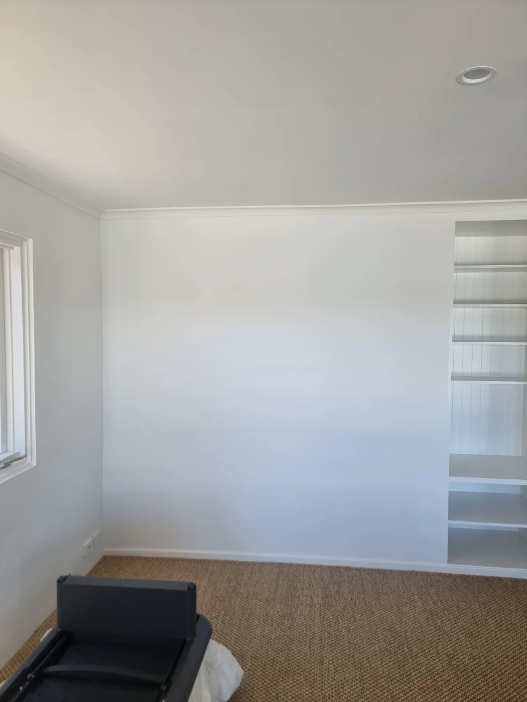The same living-room wall before TV installation