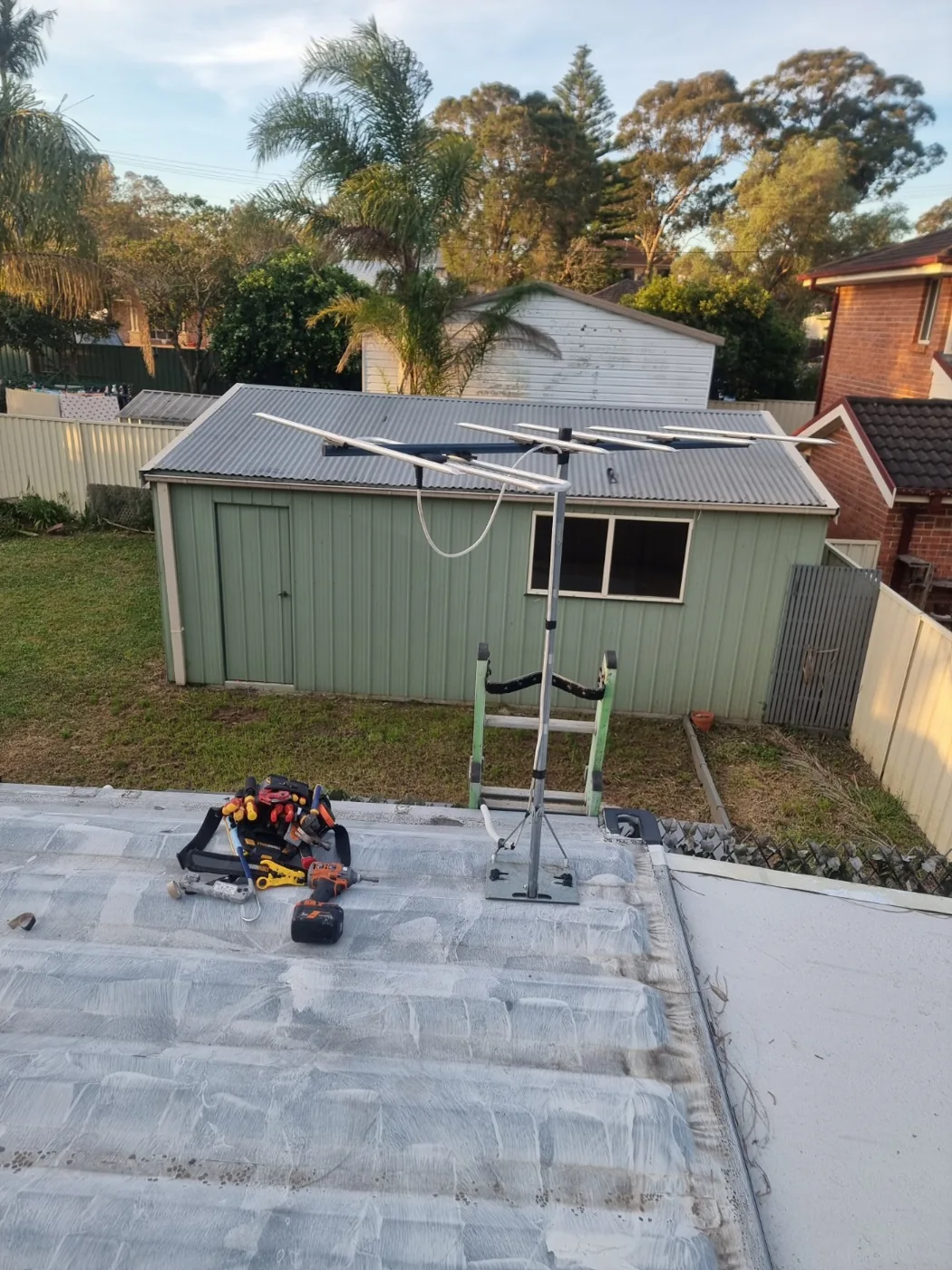 A view of the property and work access area.