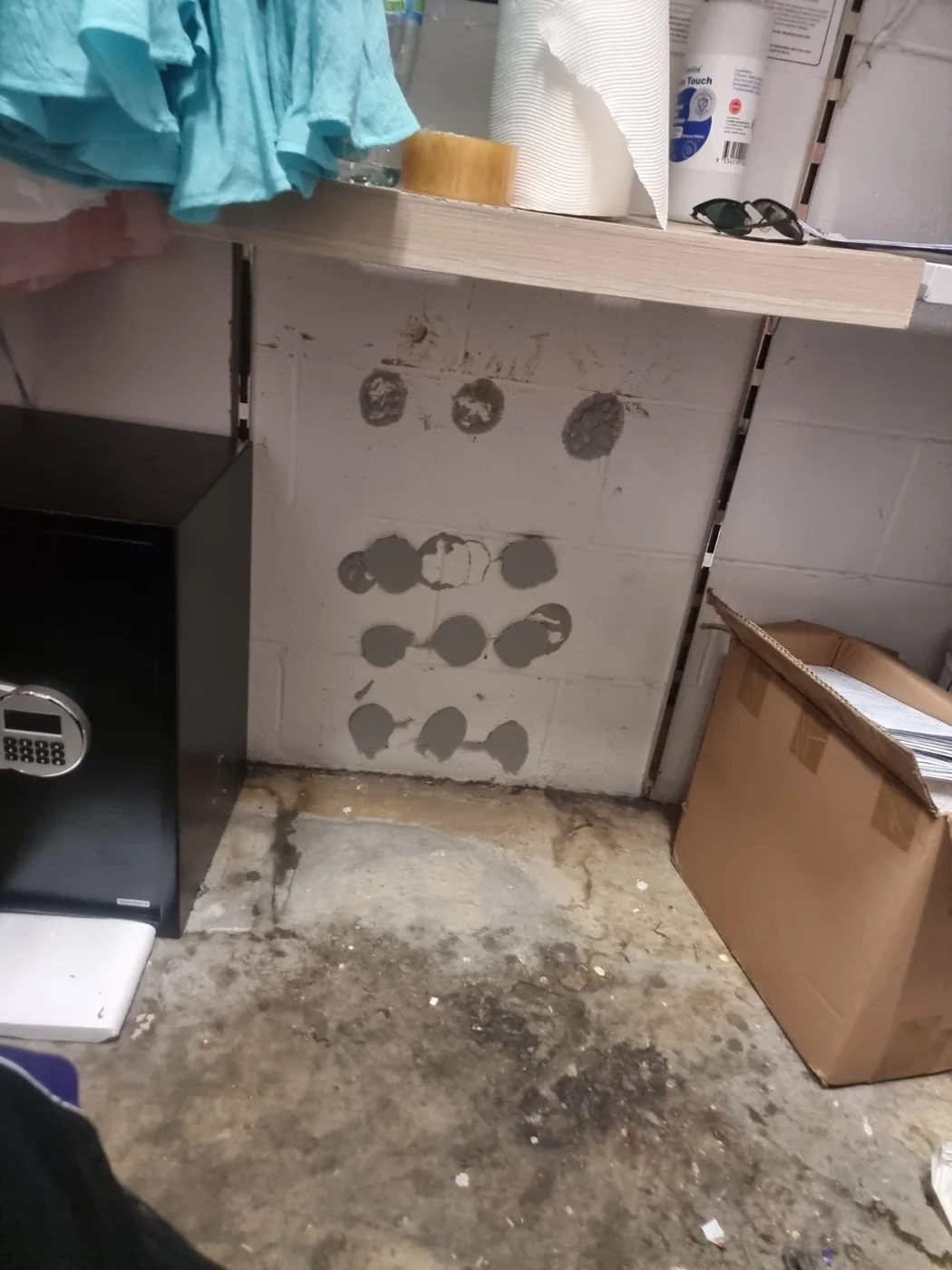 Preparation of the location for the safe.